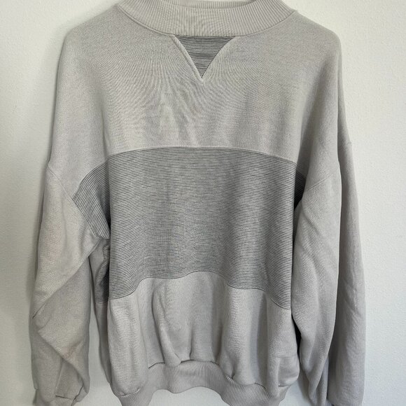 Vintage 90s Crewneck Sweatshirt White & Gray Size Men's Large - Picture 1 of 4